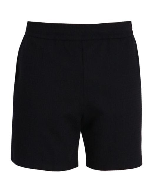 Emporio Armani Black Textured Track Shorts for men
