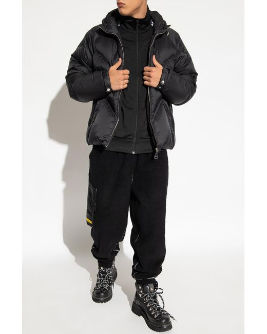 Khrisjoy Black Hooded Padded Jacket for men