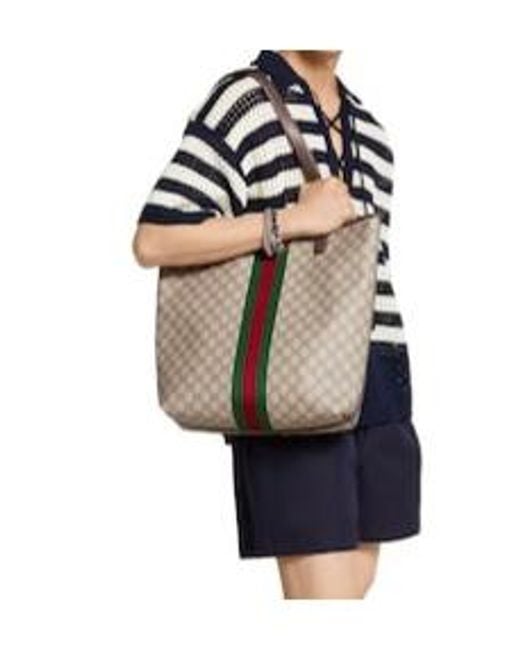 Gucci White Ophidia Medium Tote Bag for men