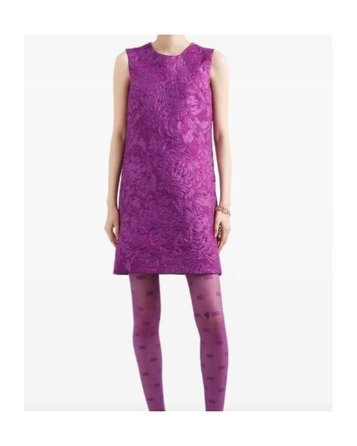 Dolce & Gabbana Purple Dolce & Gabbana Brocade Mini Dress Clothing
