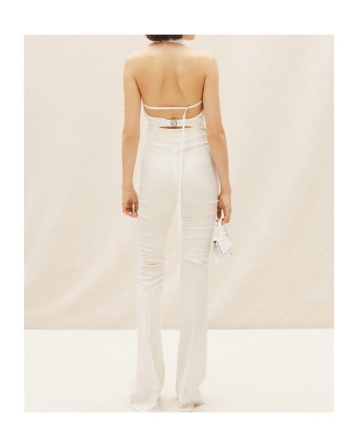 Jacquemus White High-Waisted Flared Trousers
