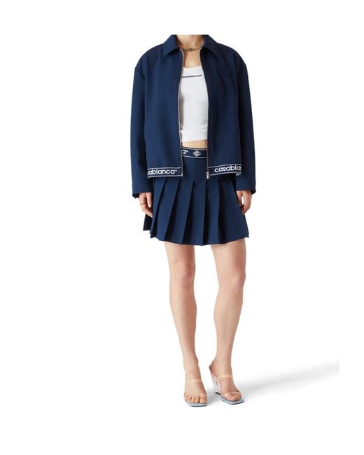 Casablanca Blue Logo Trim Zip Jacket