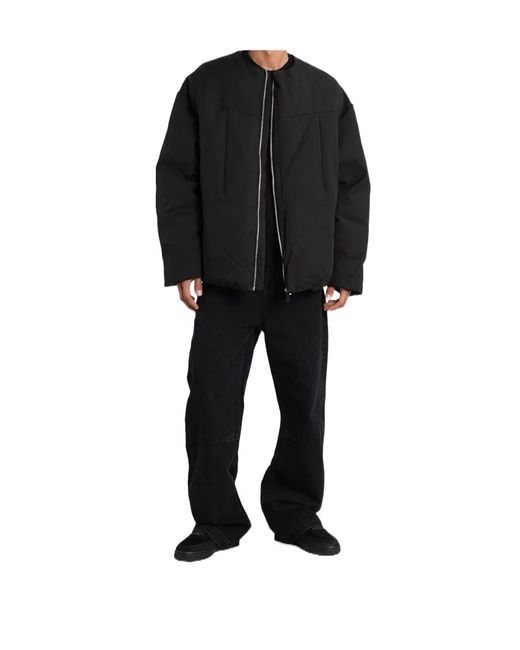 Entire studios Black Oversized Down Jacket for men