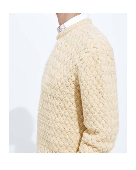 Bottega Veneta White Intrecciato Wool Sweater