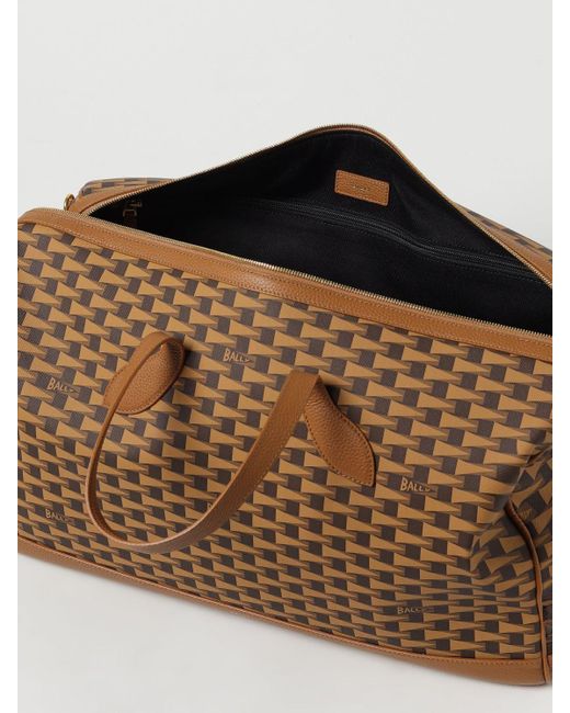 Bally Brown Logo Travel Bag for men