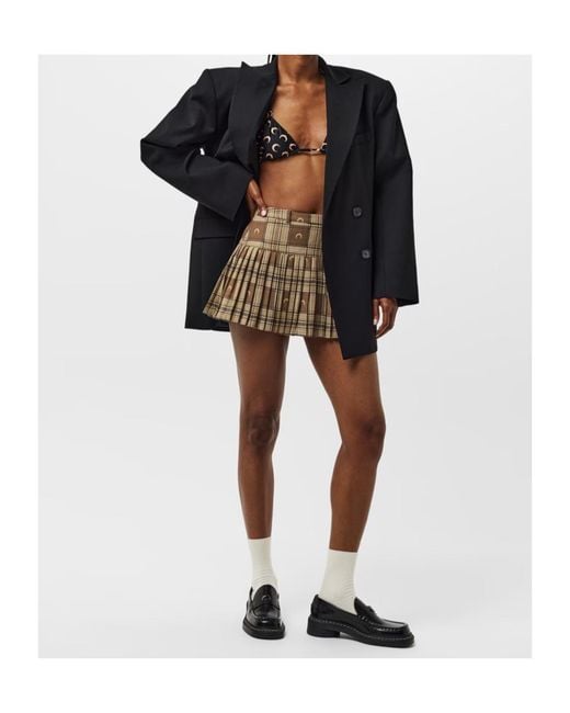 MARINE SERRE Brown Moon Mini Skirt