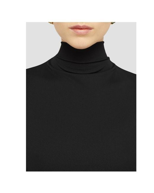 Jil Sander Black High-Neck Midi Dress