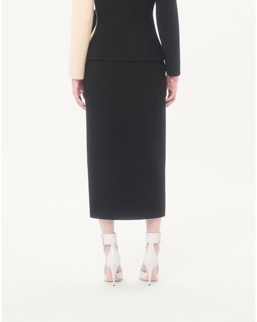 Valentino Black Side Slit Midi Skirt