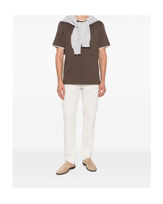Brunello Cucinelli White Straight-Leg Jeans for men