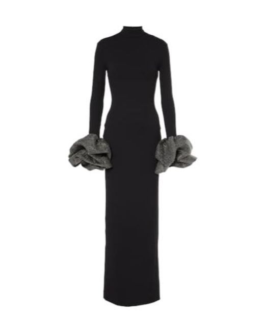Solace London Black Viviana Embellished Gown