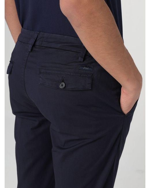 Fay Blue Logo Casual Pants for men