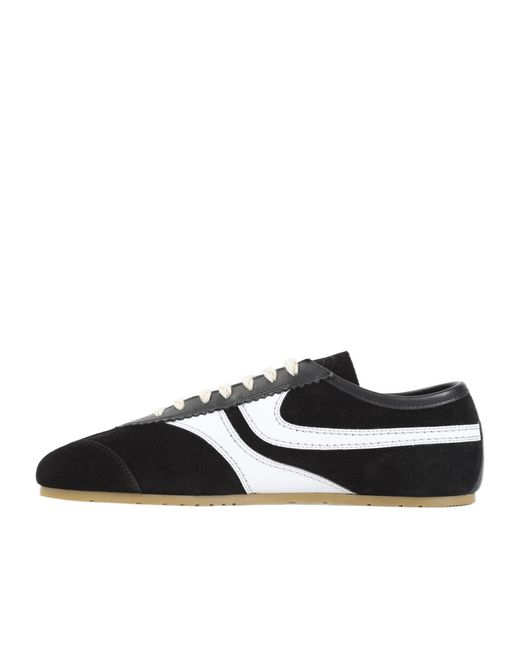 Dries Van Noten Black Round-Toe Lace-Up Sneakers for men
