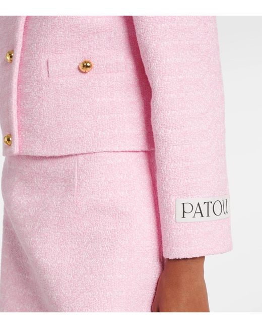 Patou Pink Tweed Button-Down Casual Jacket