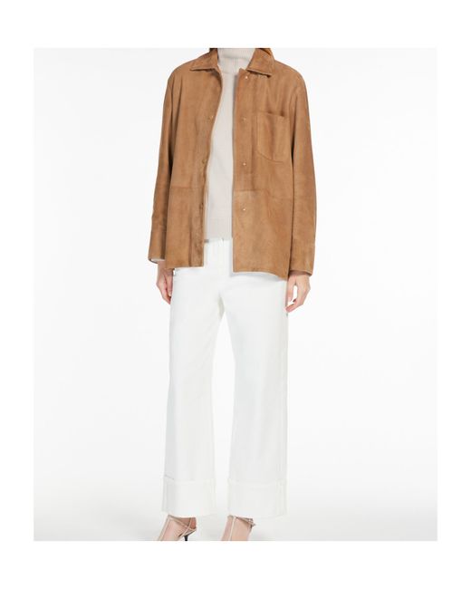 Max Mara Brown 'S Fresia Buttoned Long-Sleeved Overshirt