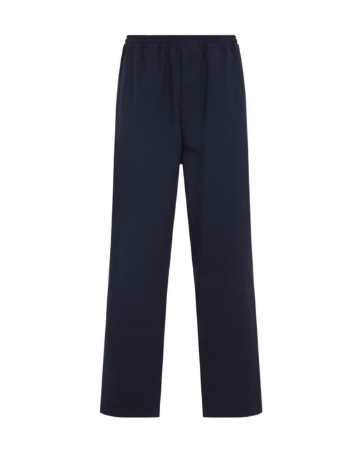 Prada Blue Logo Patch Straight-Leg Trousers for men
