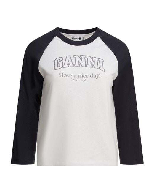 Ganni Black "Baseball" T-Shirt