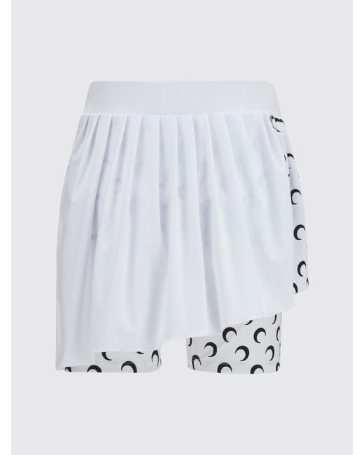 MARINE SERRE Blue Moon-Print Pleated Shorts