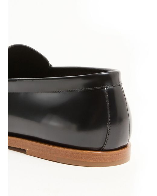 The Row Black New Leather Loafers for men
