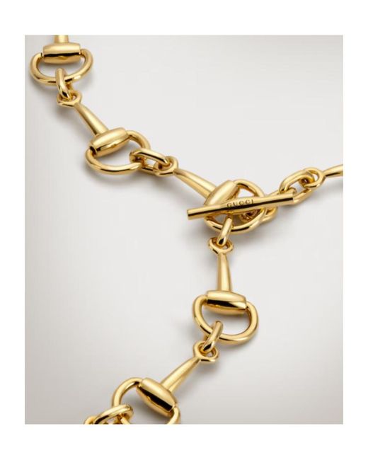 Gucci Blue Horsebit Lariat Necklace