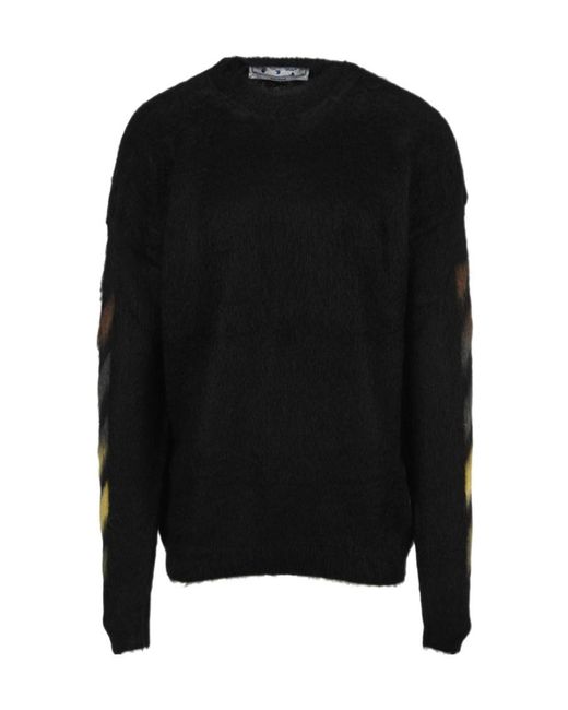 Off-White c/o Virgil Abloh Black Arrows Motif Intarsia-Knit Jumper for men