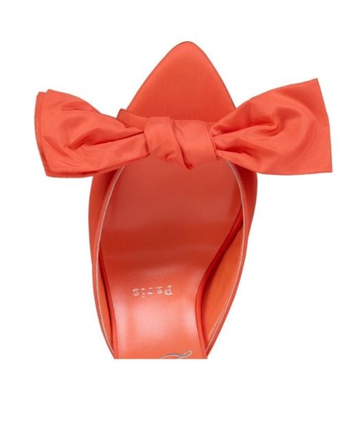 Christian Louboutin Red Bow Kitten Heel Mules