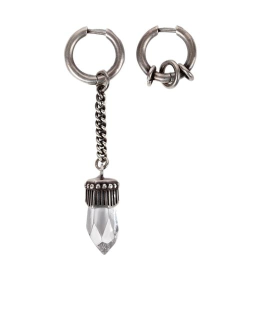 Ann Demeulemeester White Vira Earrings With Quartz
