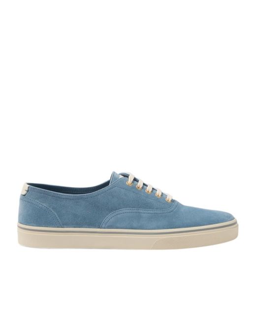 Brunello Cucinelli Blue Suede Sneakers for men