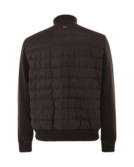 Herno Black Long-Sleeved Down Jacket for men