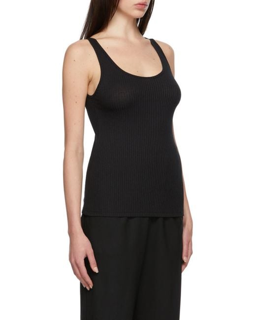 6397 Black Ribbed Tank Top