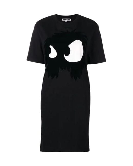 McQ Alexander McQueen Black Eye Print Dress