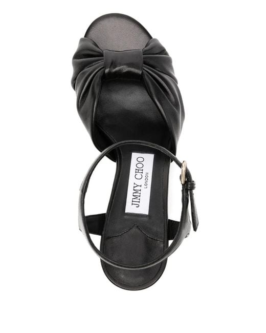 Jimmy Choo Black Heloise 80 Platform Sandals