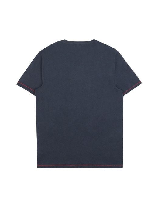 EA7 Blue Round-Necked Logo T-Shirt for men