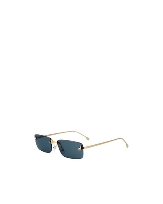 Fendi Blue Eyewear Rectangular Frame Sunglasses