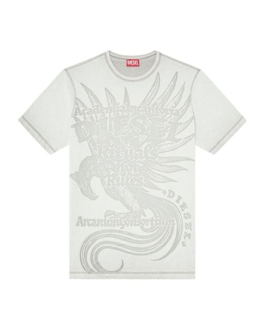DIESEL White T-Rawjust-Aa1 Crewneck T-Shirt for men