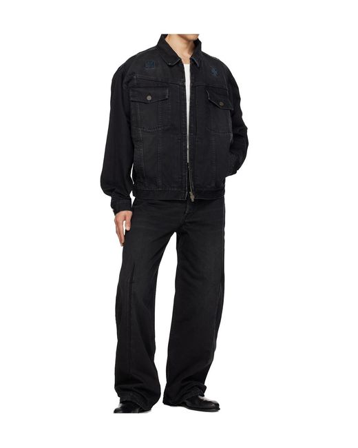 Vetements Black Cut Cross Jeans for men