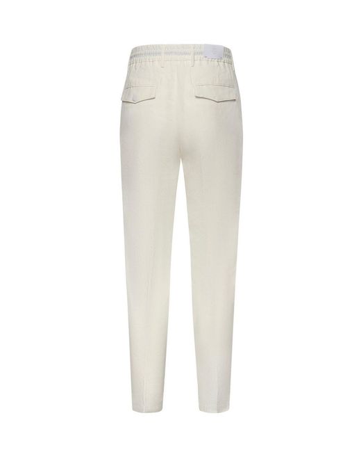 Eleventy Natural Drawstring Tapered Pants for men