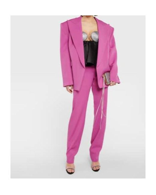 Magda Butrym Pink Low-Rise Straight Wool Pants