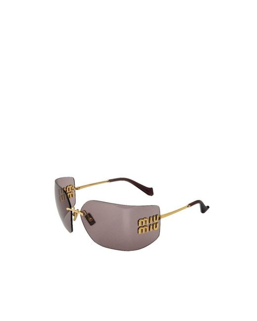 Miu Miu White Logo Detail Sunglasses