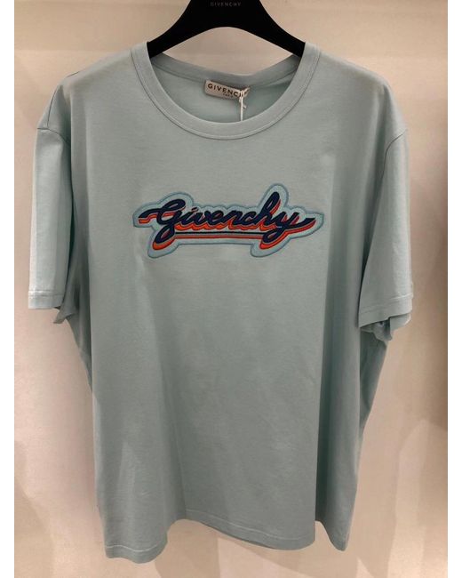 Givenchy Blue Embroidered Logo T-Shirt