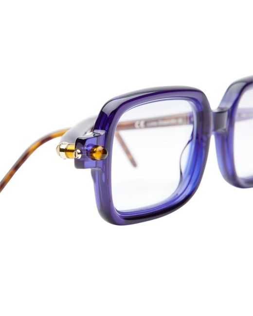 Kuboraum Blue Rectangle-Frame Glasses for men