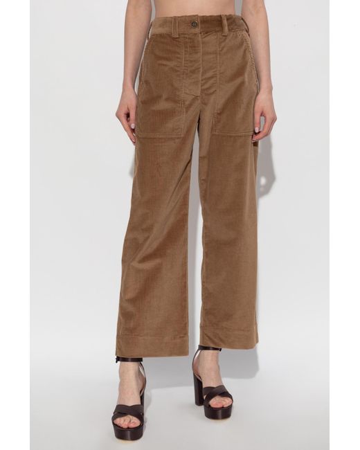 Etro Brown Wide-Leg Corduroy Trousers