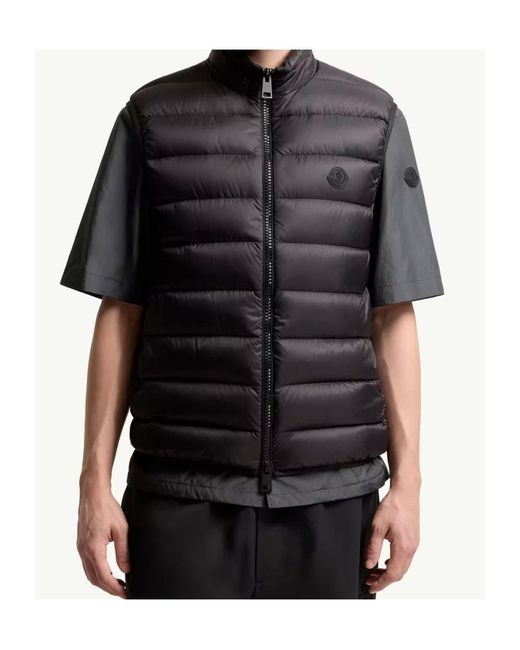 Moncler Blue Deneb Zip-Up Padded Gilet for men
