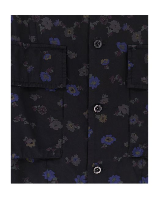 Sacai Blue Floral Print Shirt for men