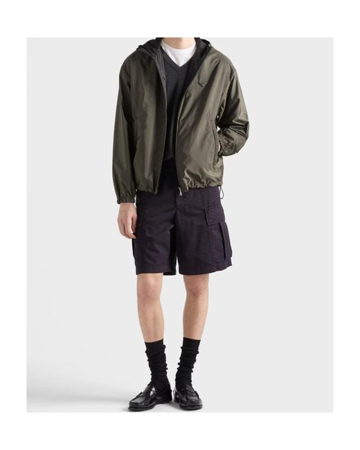 Prada Green Re-Nylon Reversible Jacket for men