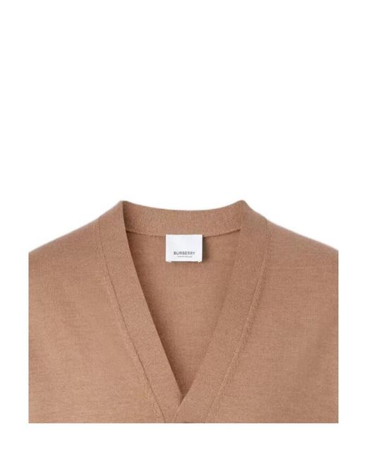 Burberry Brown V-Neck Button-Up Cardigan for men