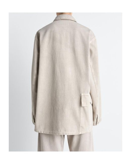 Lemaire White Pocket Detailed Overshirt for men
