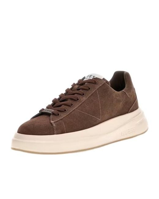 Guess Brown Elba Genuine Suede Sneaker for men