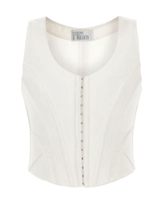 GIUSEPPE DI MORABITO White Structured Bustier Top