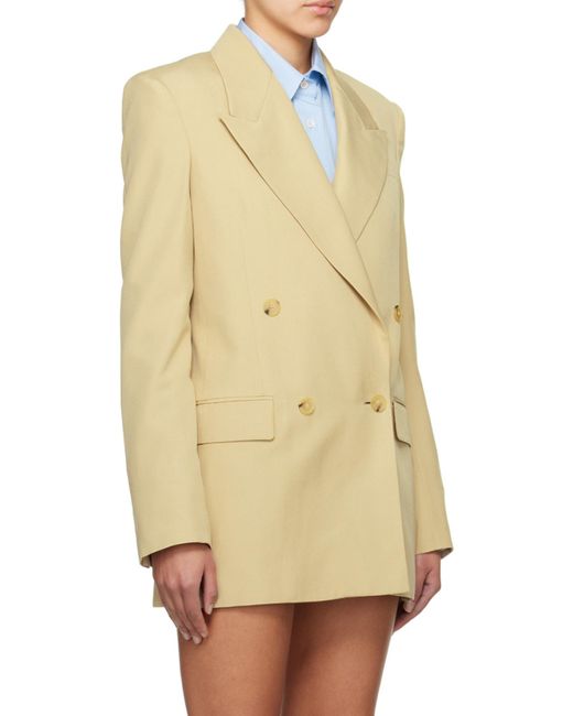 Stella McCartney Natural Double-Breasted Tailored Blazer