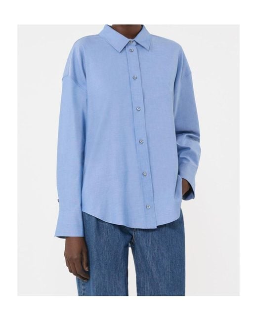 Max Mara Blue Cotton Oxford Shirt